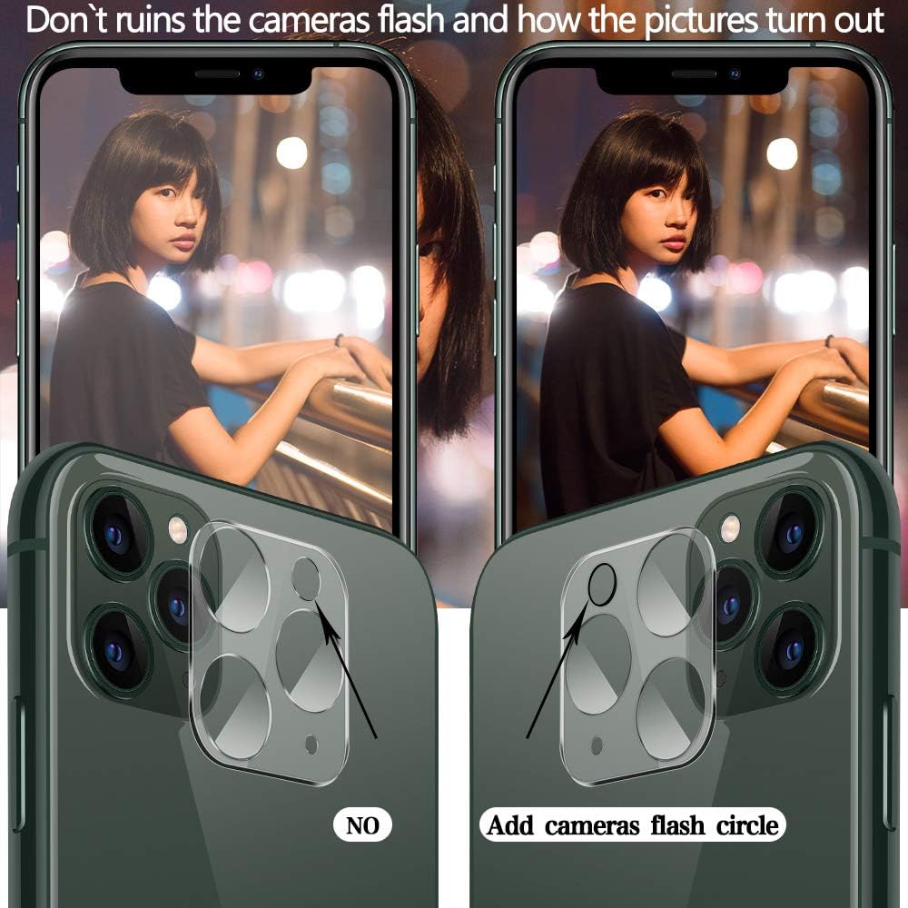 [2 Pack] JDHDL Camera Lens Protector for iPhone 11 Pro/Pro Max Tempered Glass HD Clear,Bubble-Free Anti-Scratch Easy-Install Camera Lens Screen Protector 6.5" & 5.8"