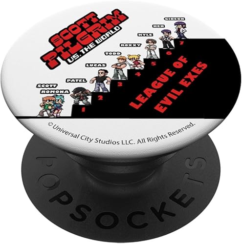 Scott Pilgrim Vs. The World League Of Evil Exes PopSockets Grip and Stand para teléfonos y tabletas, Negro