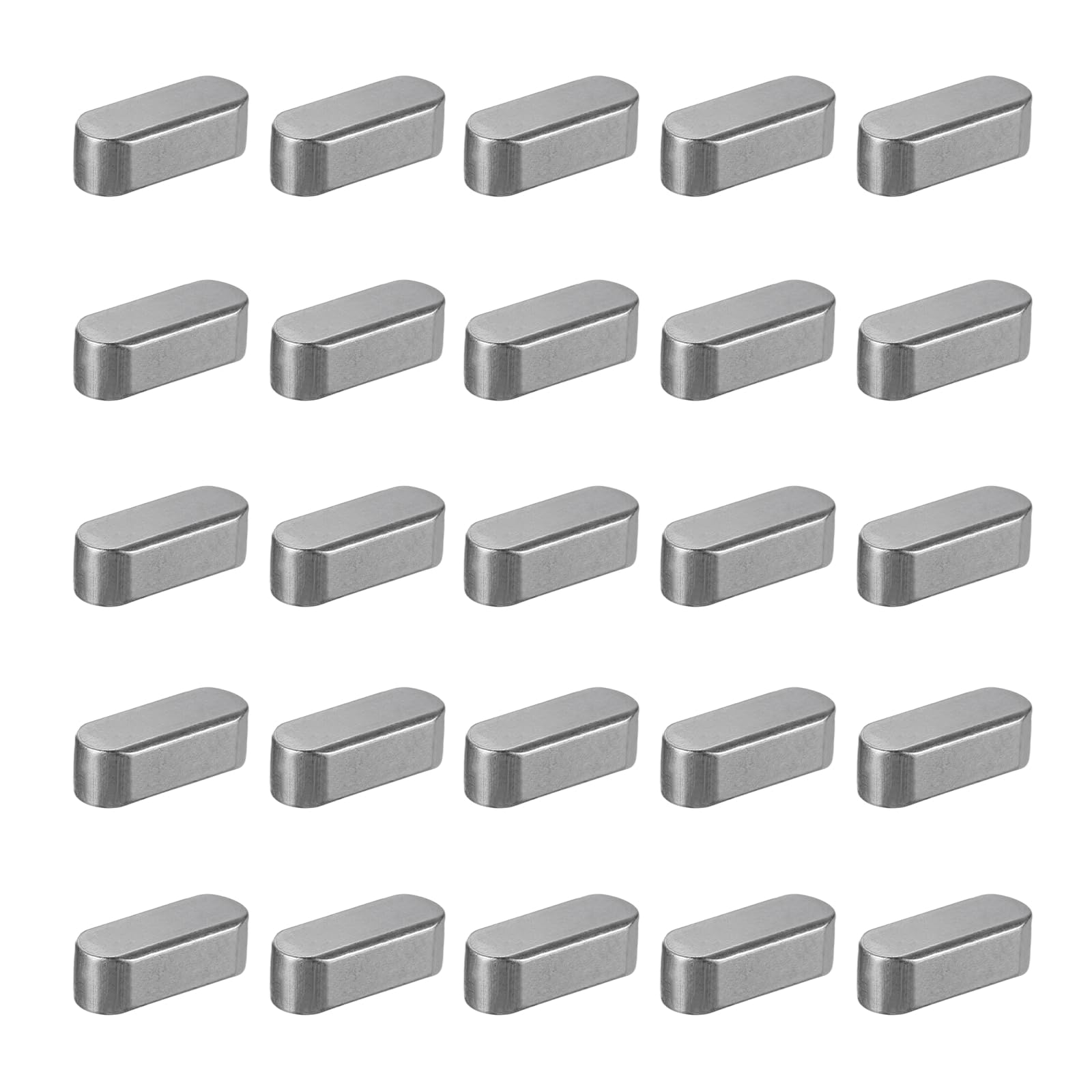 sourcing map 30 Pcs Round Ended Feather Key, 20x8x7mm Carbon Steel Drive Shaft Parallel Keys Keyway Stock Assortment for Mechanical Fasteners Industry