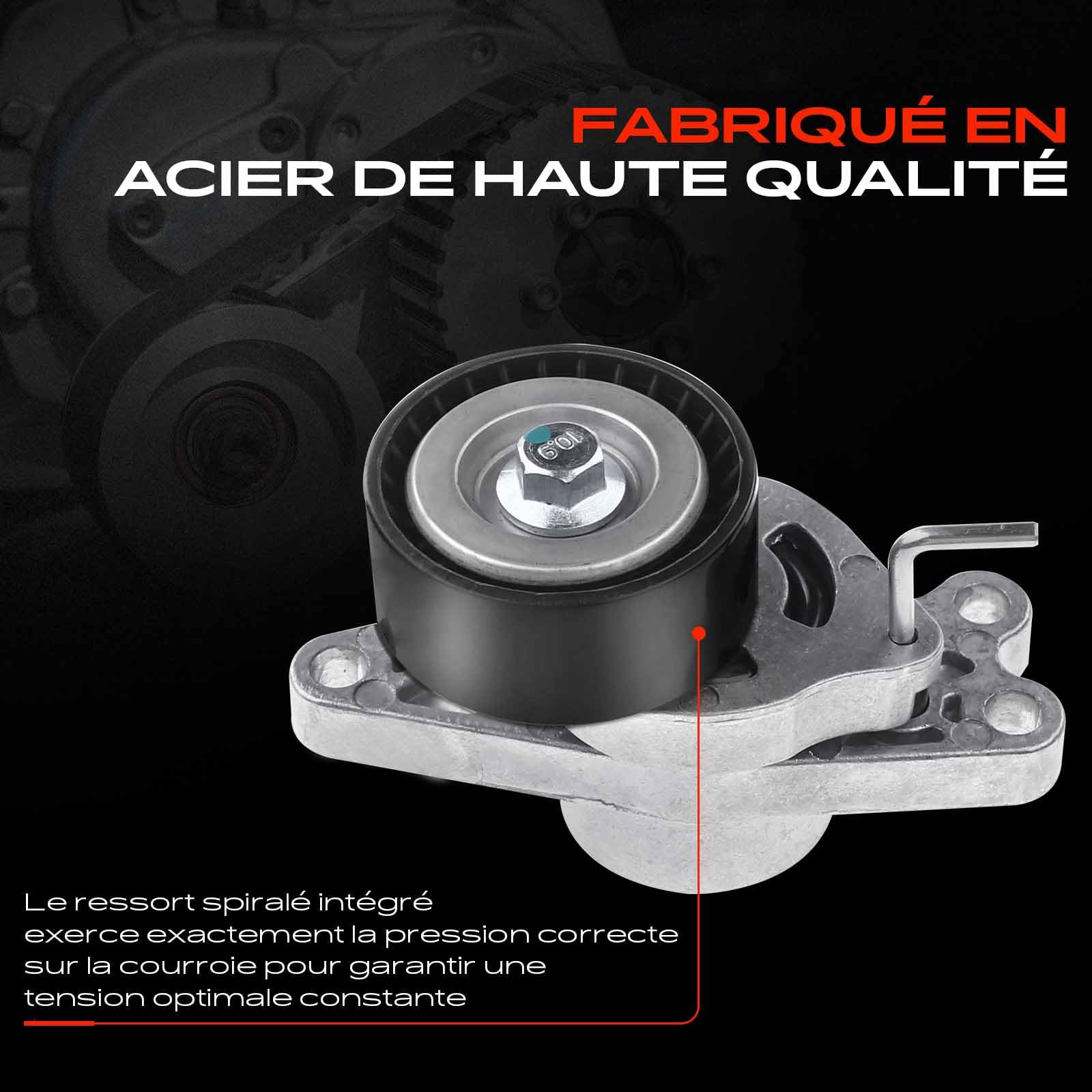 Frankberg Poulie de tension, tendeur de courroie 575197 | Compatible avec: Berlingo/Berlingo Première boîte M_, Bipper AA_, Xsara N1, berline 206, Boîte partenaire 5_ G_