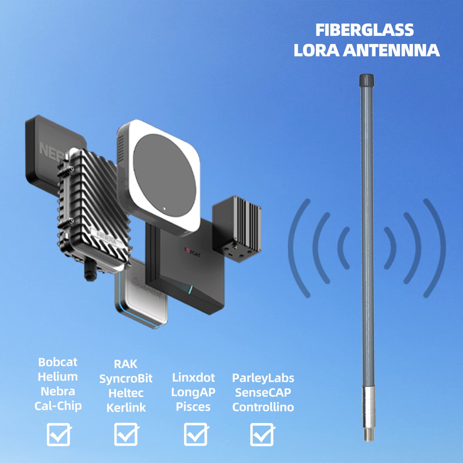 Antena Tv Interior Potente Antena LoRa 868MHz 8dbi Para Minería Helium - 3m  Cable, Compatible Con Bobcat, RAK, Nebra Antena Minería HNT