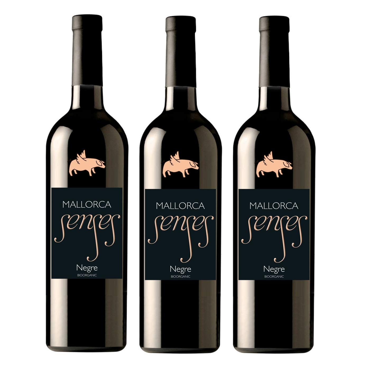 MALLORCA SENSES 3er Bio Weinpaket *NEGRE* Jahrgang 2015 Bodegas Mallorca, Spanien - Bio Rotwein trocken (3 x 0,75l)