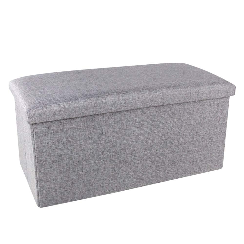 Table basse pouf et banc ottoman de rangement pliable gain de place couleur unie
