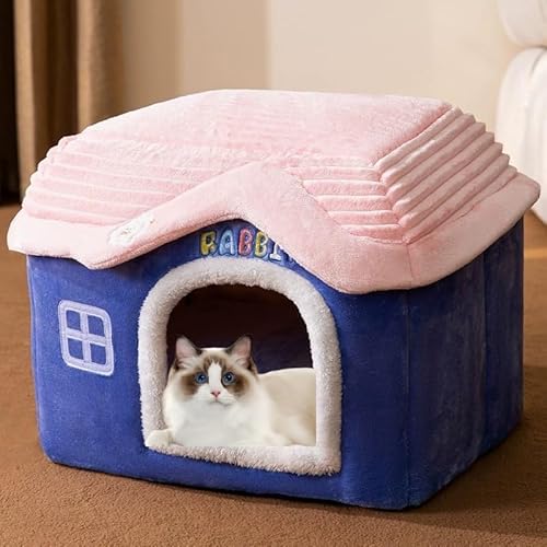 Rinoct 犬 ベッド ドーム ペット ハウス 犬 ハウス 猫 ハウス ドーム型 犬小屋 室内 冬用 夏用 通年 寒さ対策 折りたたみ 滑り止め 収納可能 中小型犬用 ペット用品 おしゃれ (グレー,L)