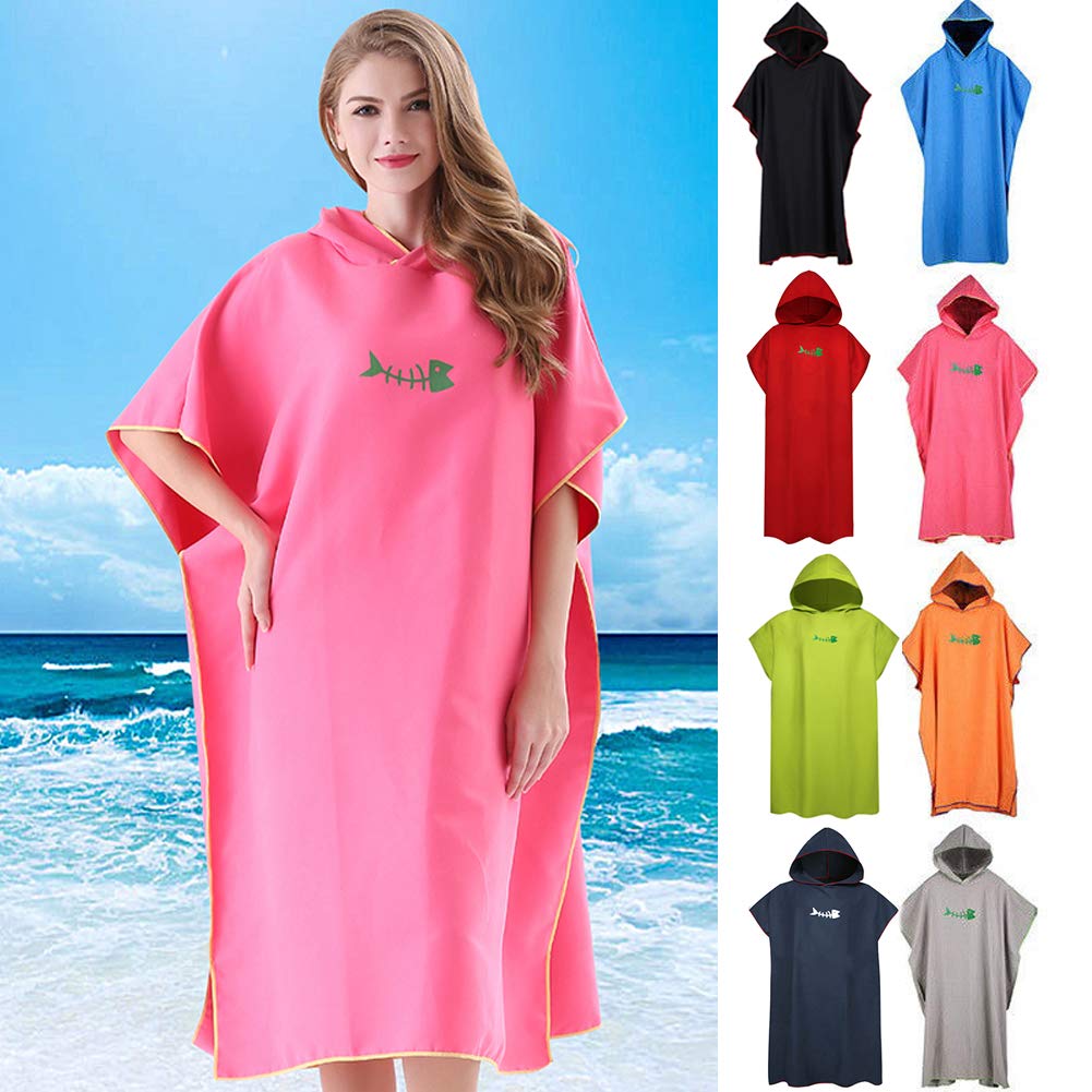 FADDARE Kapuzenhandtuch Poncho Adult Handtuch Ärmellose Wickel Robe Beach Tragbarer Mikrofaser Neoprenanzug Universalgröße Schnelltrocknen Superweich für Surfer Schwimmer