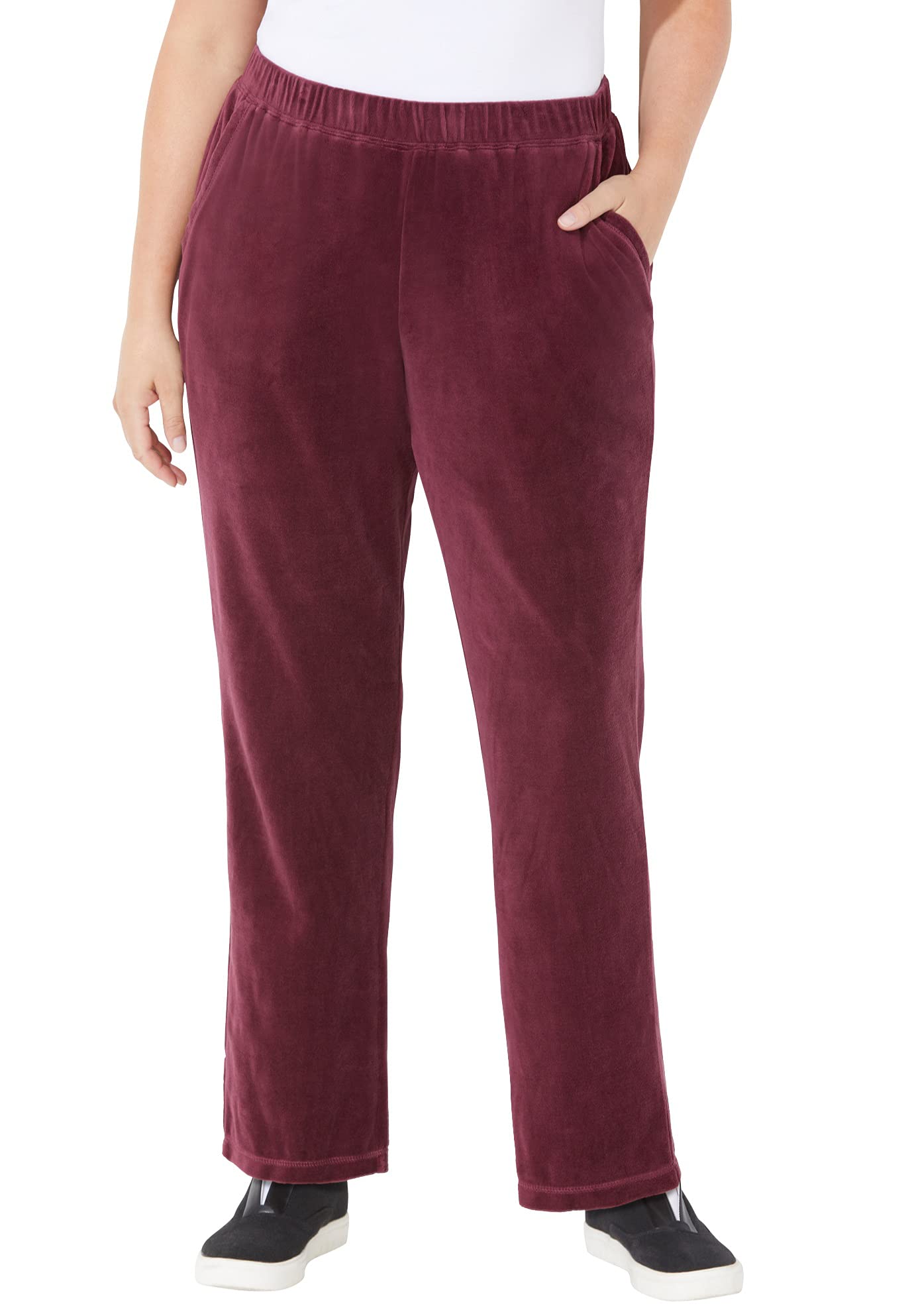 Womens Plus Size Cozy Velour Pant
