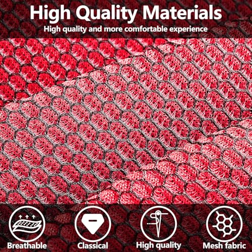 Image of HChengkikz Front Car Seat Covers, Air Mesh, Breathable (Black + Red)