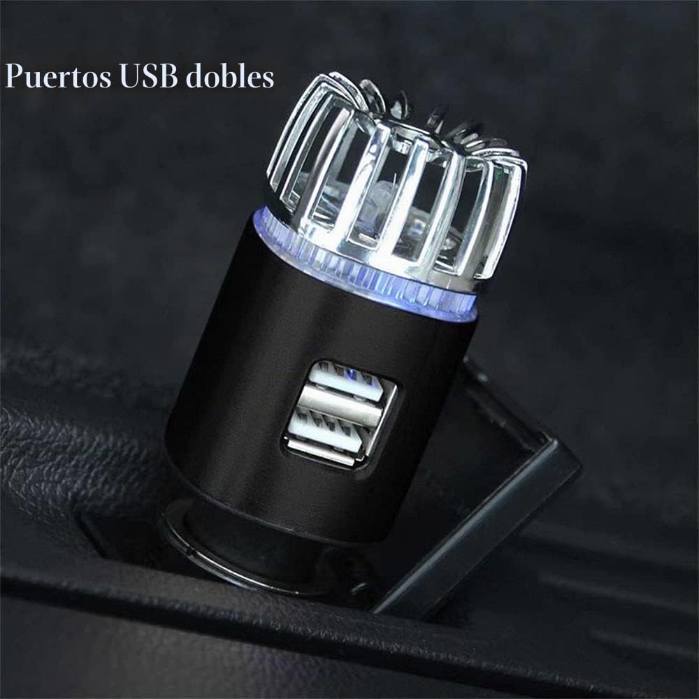 Purificador de aire para coche de iones negativos con cargador dual USB de Baceyong, elimina los olores, el humo del cigarrillo, la contaminación, el polen y el pelo de animales.