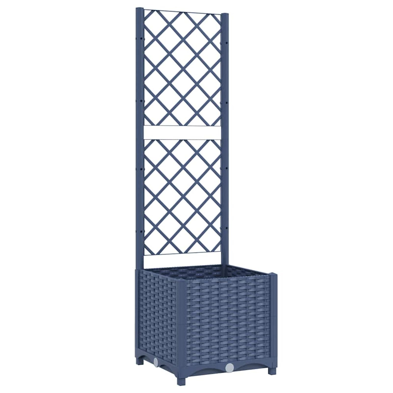 Fasba Jardinera con Enrejado PP Azul Gris 40x40x136 cm