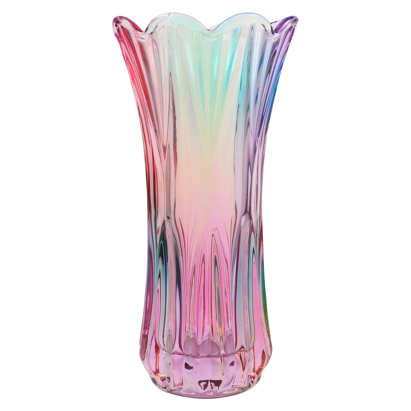 Vase en verre coloré paon rétro épais pour fleurs de table