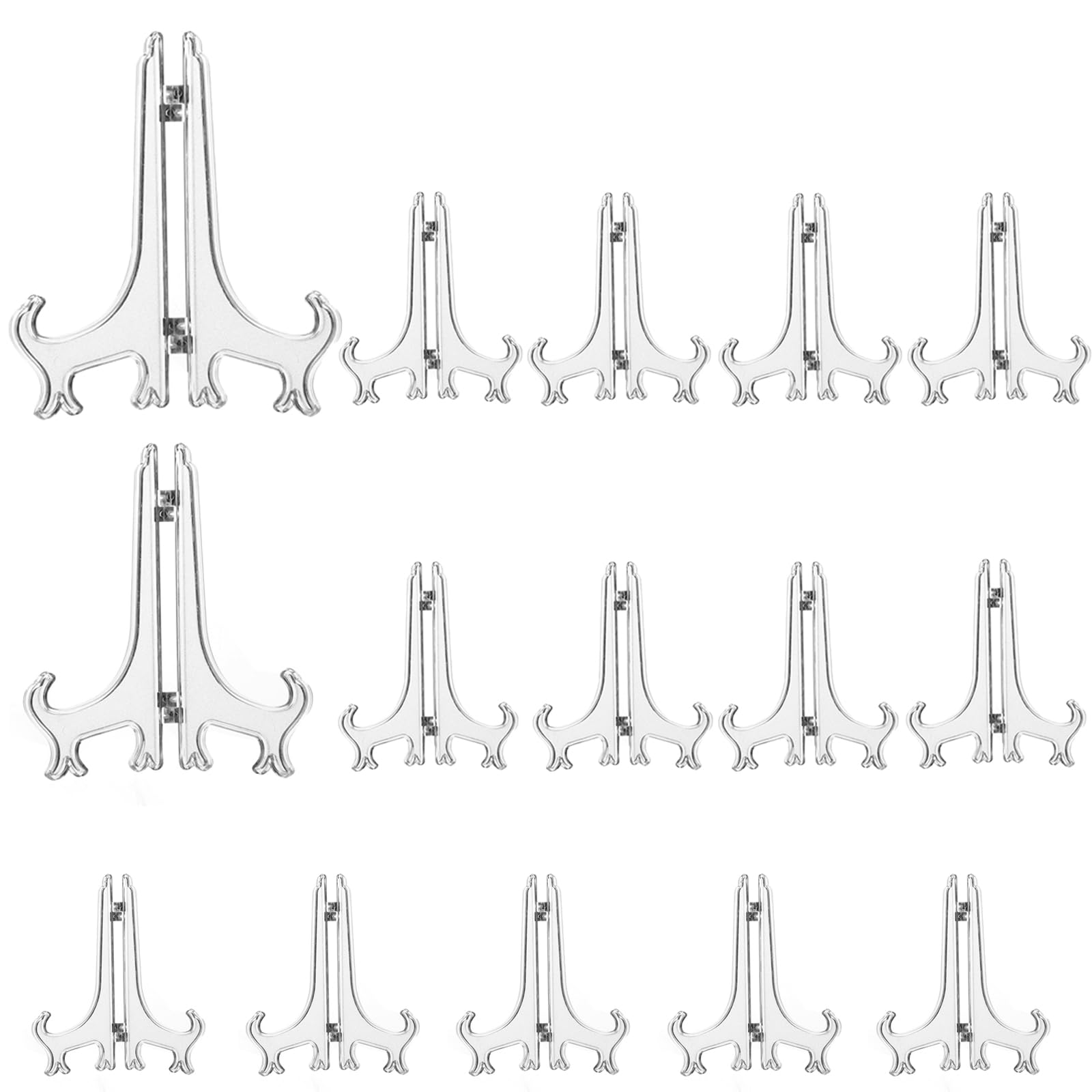 15PCS Plate Stand, Plate Stand for Display, Plate Stands, Plastic Easels Plate 3'', 5''and 7'' Display Stands, Folding Plate Holder, for Display Picture Frame, Picture Holder, Display Plate Holder