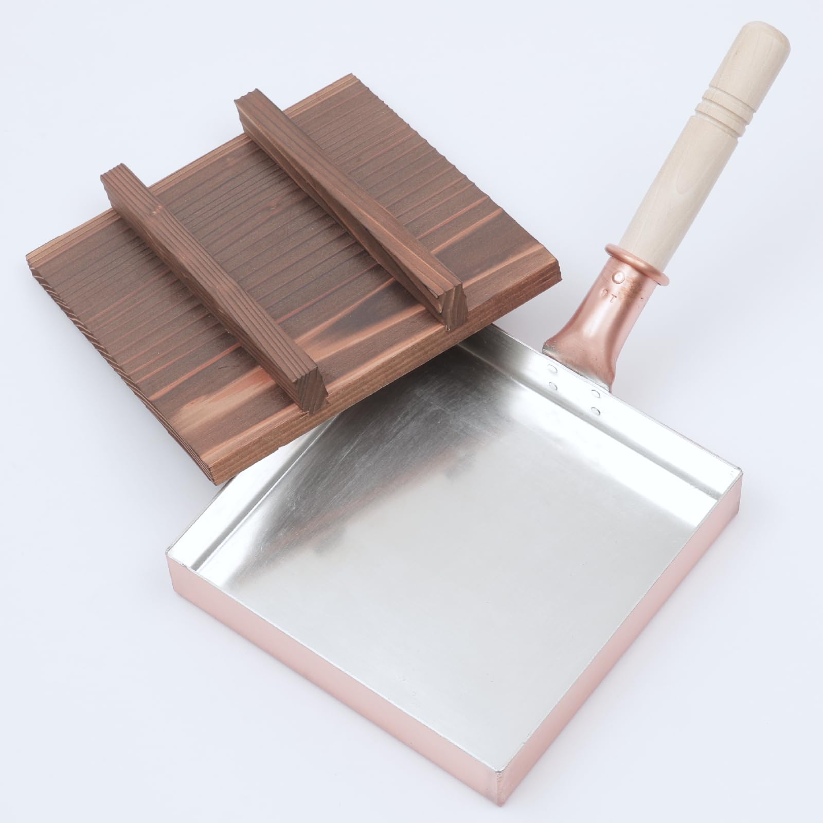 Amazon | プロ仕様の卵焼き器 純銅製 銅製 木蓋セット 日本製 鐵兎堂