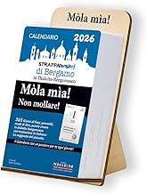 Bergamo Strappapensieri Calendar with Stand, Table Calendar, Wooden Stand, 10 x 15 cm