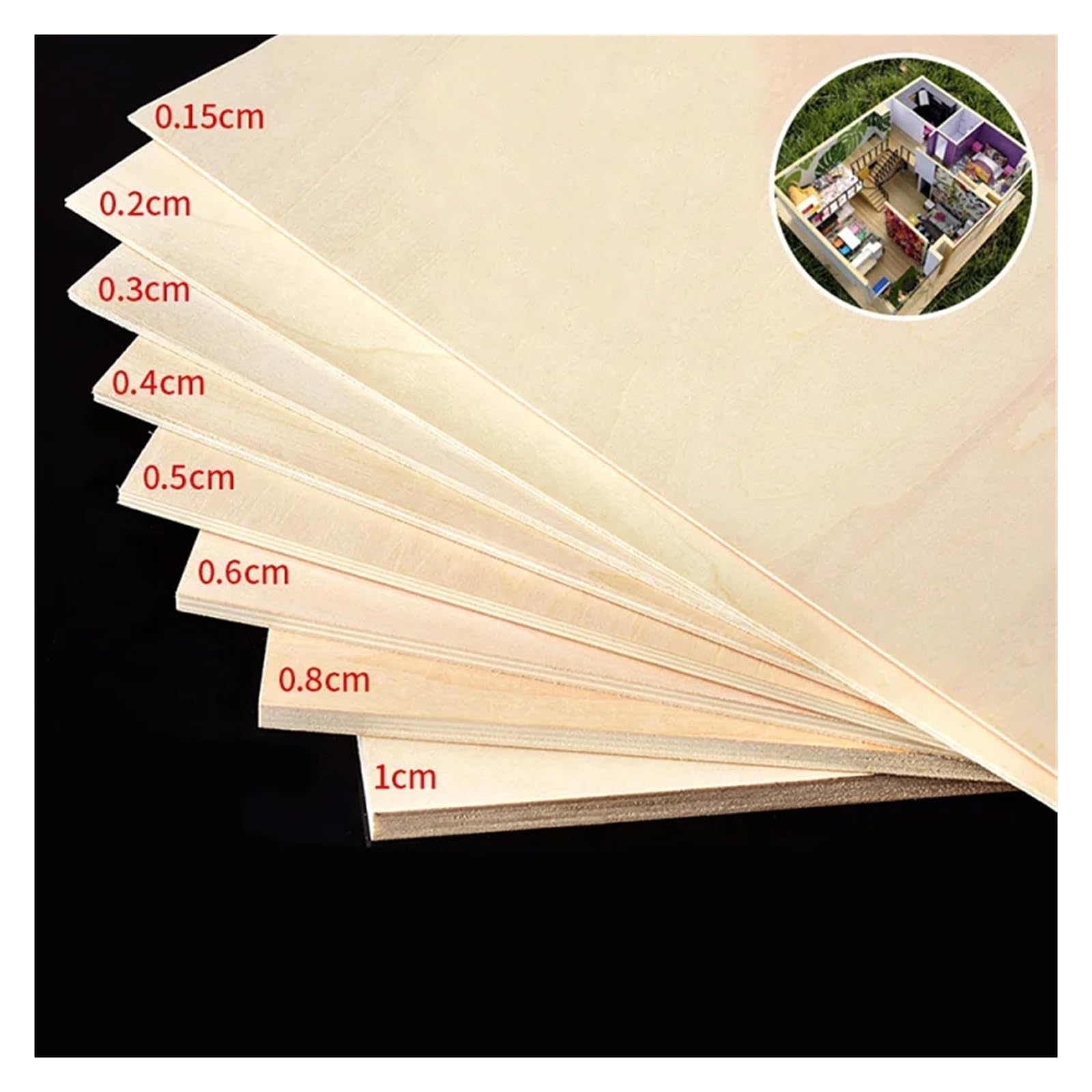 Carving Wood Multi Size Aviation Model Layer Board Tiglio Compensato Tavola Fai da Te Modello in Legno Forniture Materiale Forniture Bastoni di Legno (5 Pezzi 15x15x1 cm)