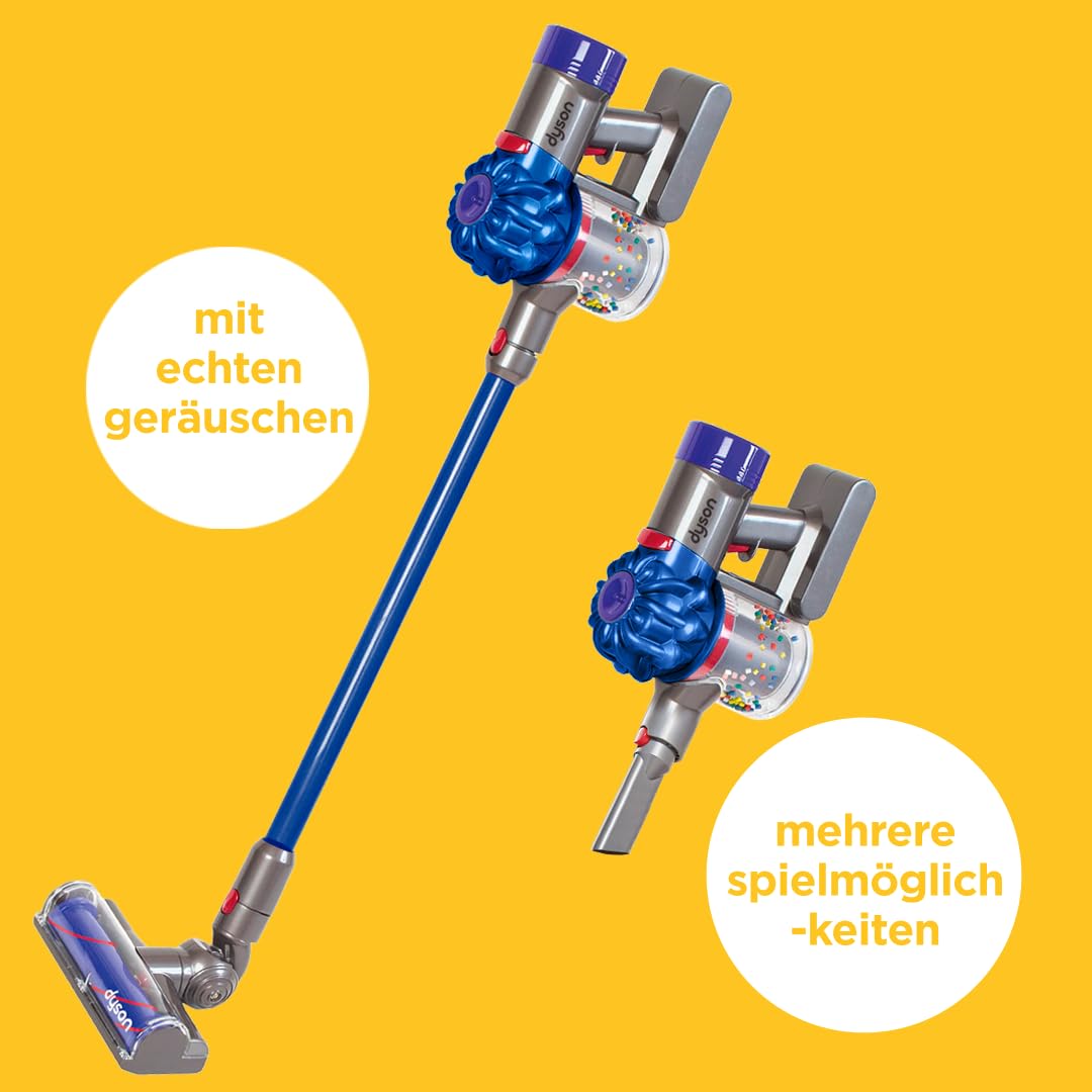 Casdon Dyson kabelloser Staubsauger | Interaktiver & offiziell lizenzierter Dyson Spielzeugstaubsauger für Kinder ab 3 Jahren | Realistischer Rollenspielspaß!