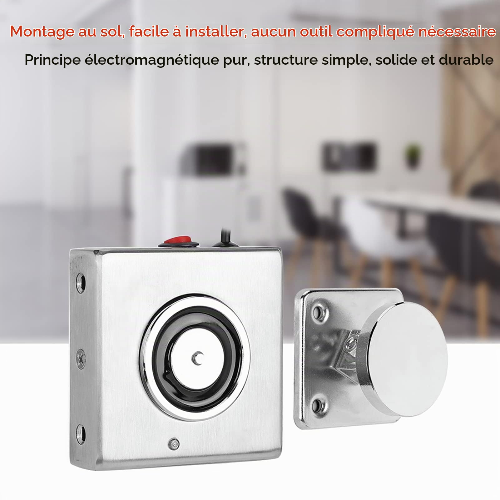 Butée de porte ElectromAgnetic, support de porte coupe feu 500N Aimant magnétique Butée de porte portable pour ou la sécurité à la maison(#2)