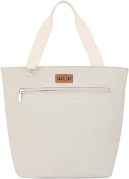 Insulated Lunch Tote Women Work 2 Pockets Cooler Bag 16 Bottle Beige