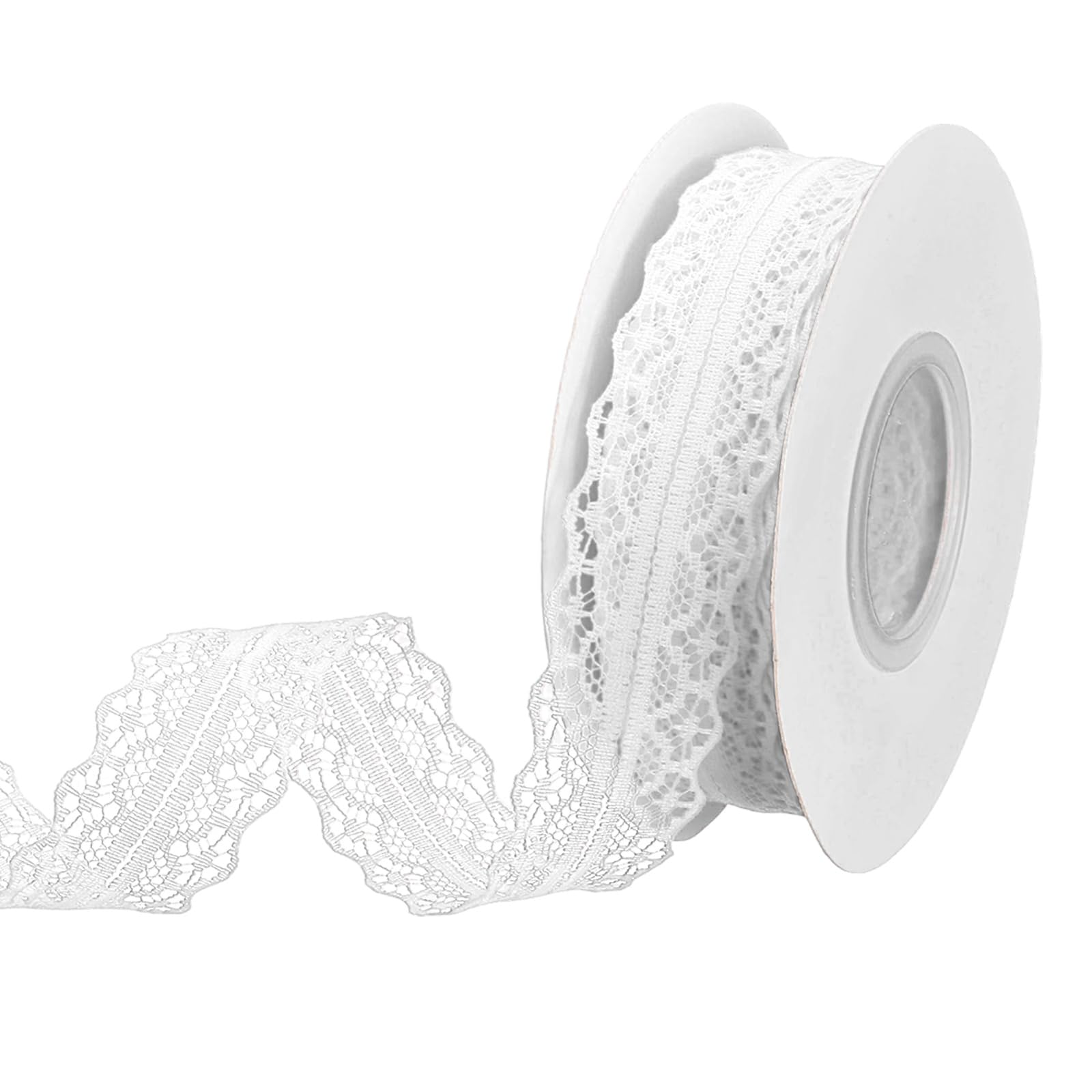 PATIKIL Lace Trim Ribbon, 25 Yards 1.2 Inch Wide White Vintage Lace Ribbons for DIY Sewing Making Craft Gift Wrapping Wreath Decor Hair Bow Supply