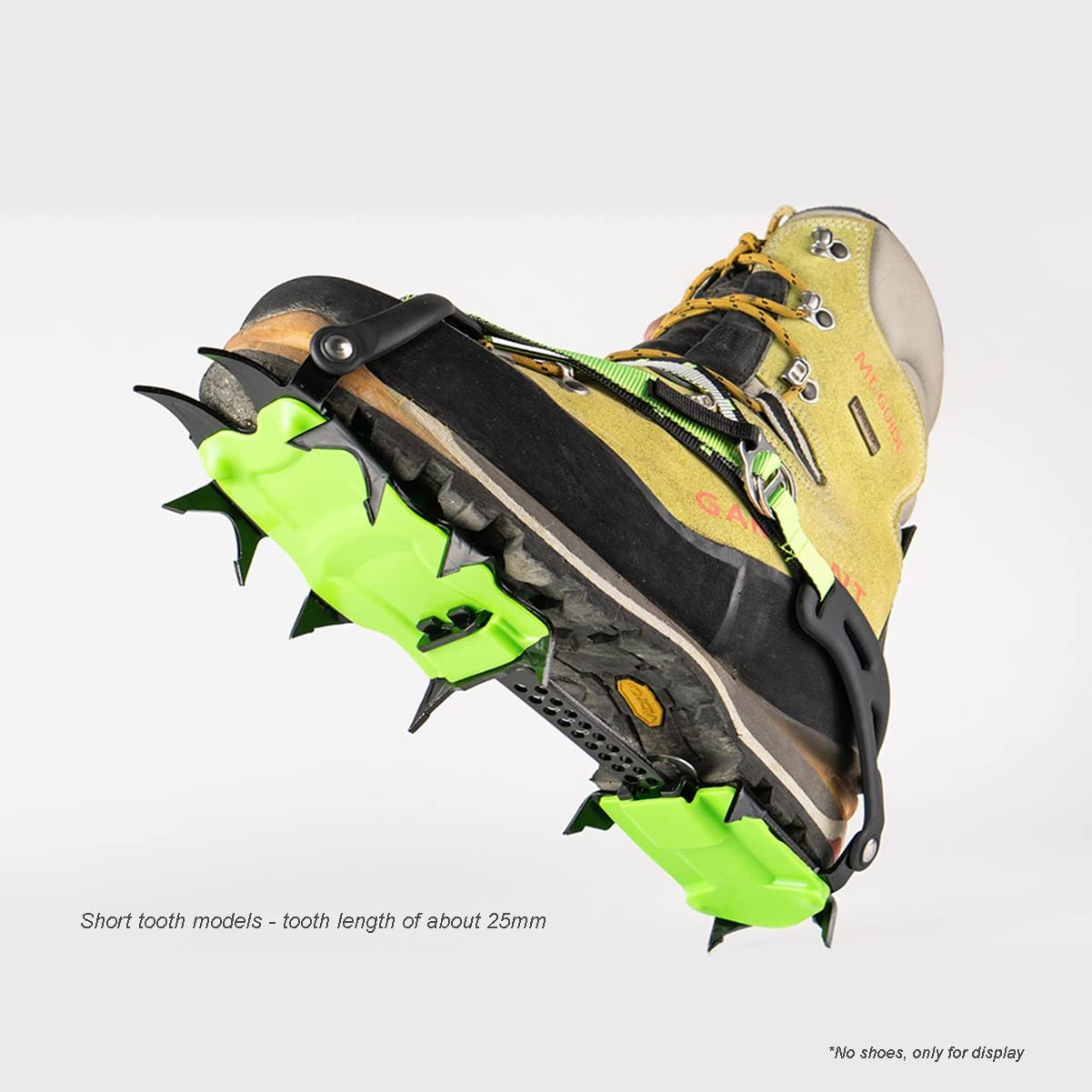 14 dientes Anti Slip Garras de hielo, ajustable Bundled Crampones de hielo, de acero de alto manganeso Cleat, hielo pinchos de tracción para los zapatos y las botas de senderismo Camping Moutaineering