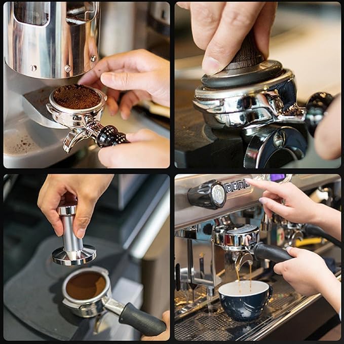 Image of THW 51mm Coffee Strainer Basket, 2 Cups, Double Layer Stainless Steel Print Coffee Filter Basket, Bottomless Portafilter, Espresso Machine Accessories (1 pc only)