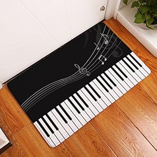 YQ Park Piano Keys Music Notes Front Door Mat Large Outdoor/Indoor Entrance Door Mat Home