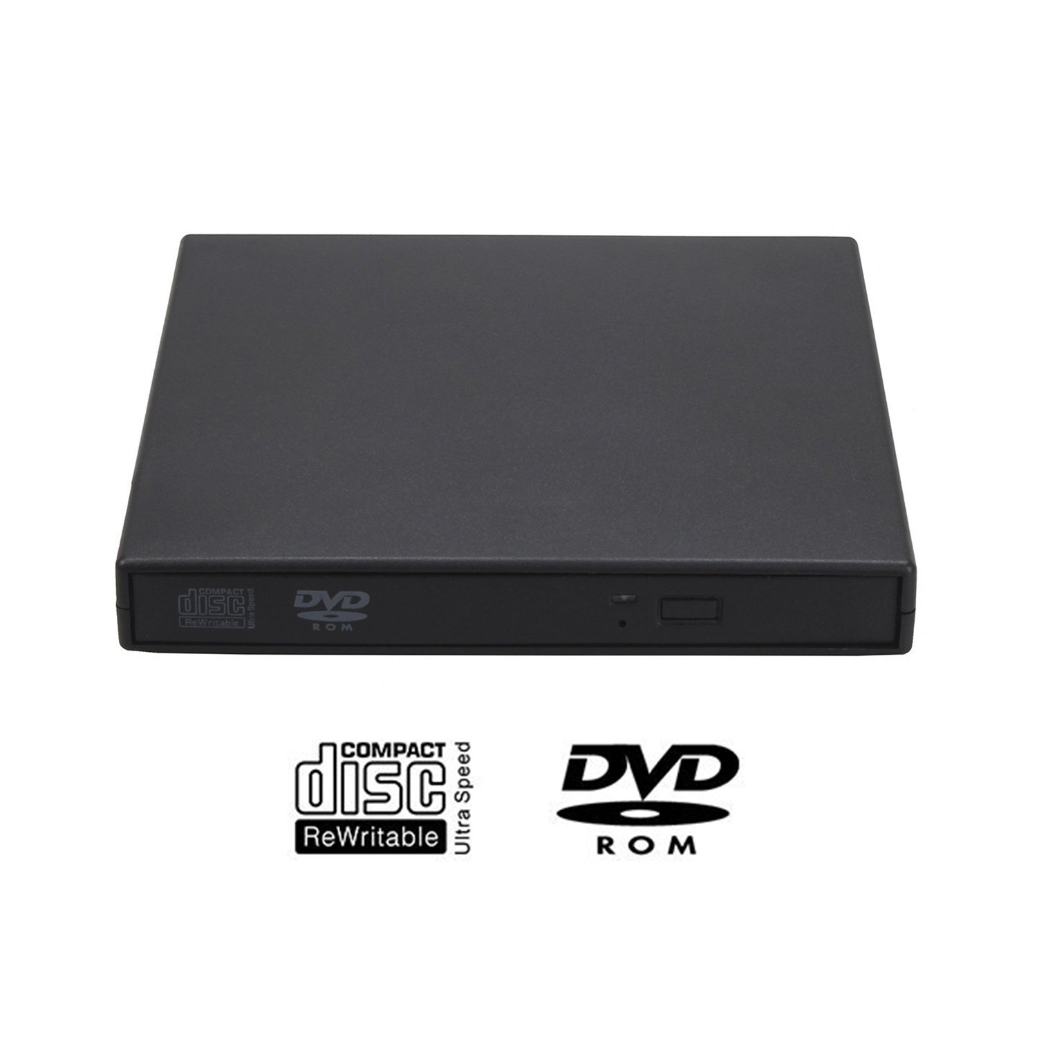 JuaneryExternal CD DVD Drive USB 2.0 Slim Protable CD-RW Burner DVD-ROM Writer Player for Laptop Notebook PC Desktop Computer