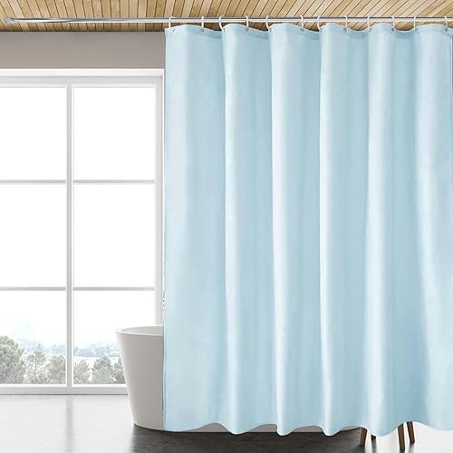 Miniatura 104 de Cortina de ducha de tela blanca con contrapeso inferior, calidad de hotel impermeable, 72 x 72 pulgadas, lavable a máquina B-blanco,Beige