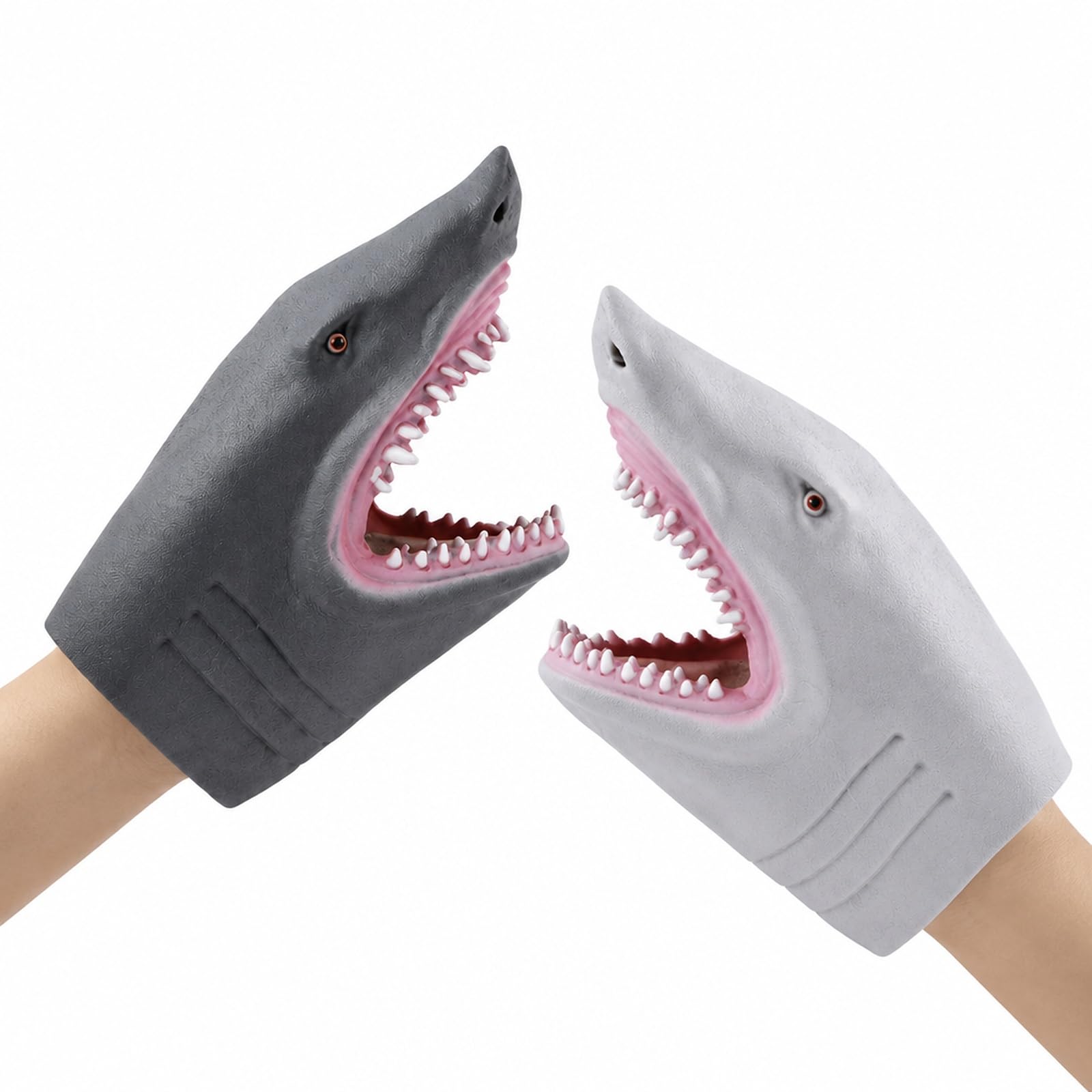 Buuraqq 2PCS Shark Puppet, Hand Puppets, Hand Puppet - Gray Shark Set