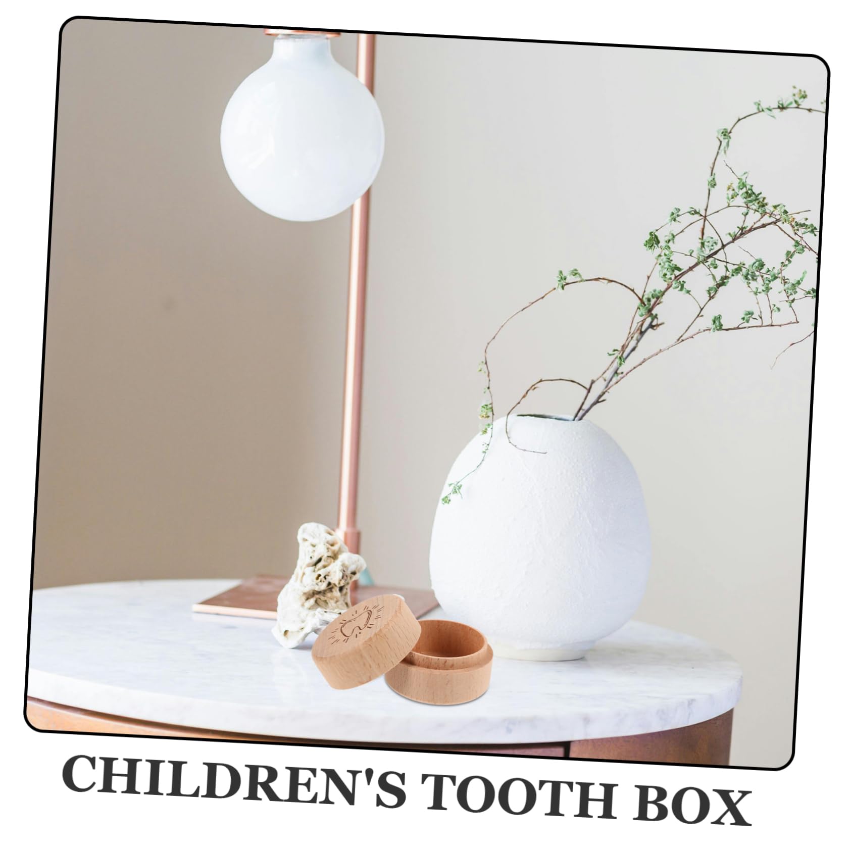 HOOTNEE Wooden Tooth Box for Tooth Holder Keepsake Storage Case for Lost Teeth and Fetal Hair Great
