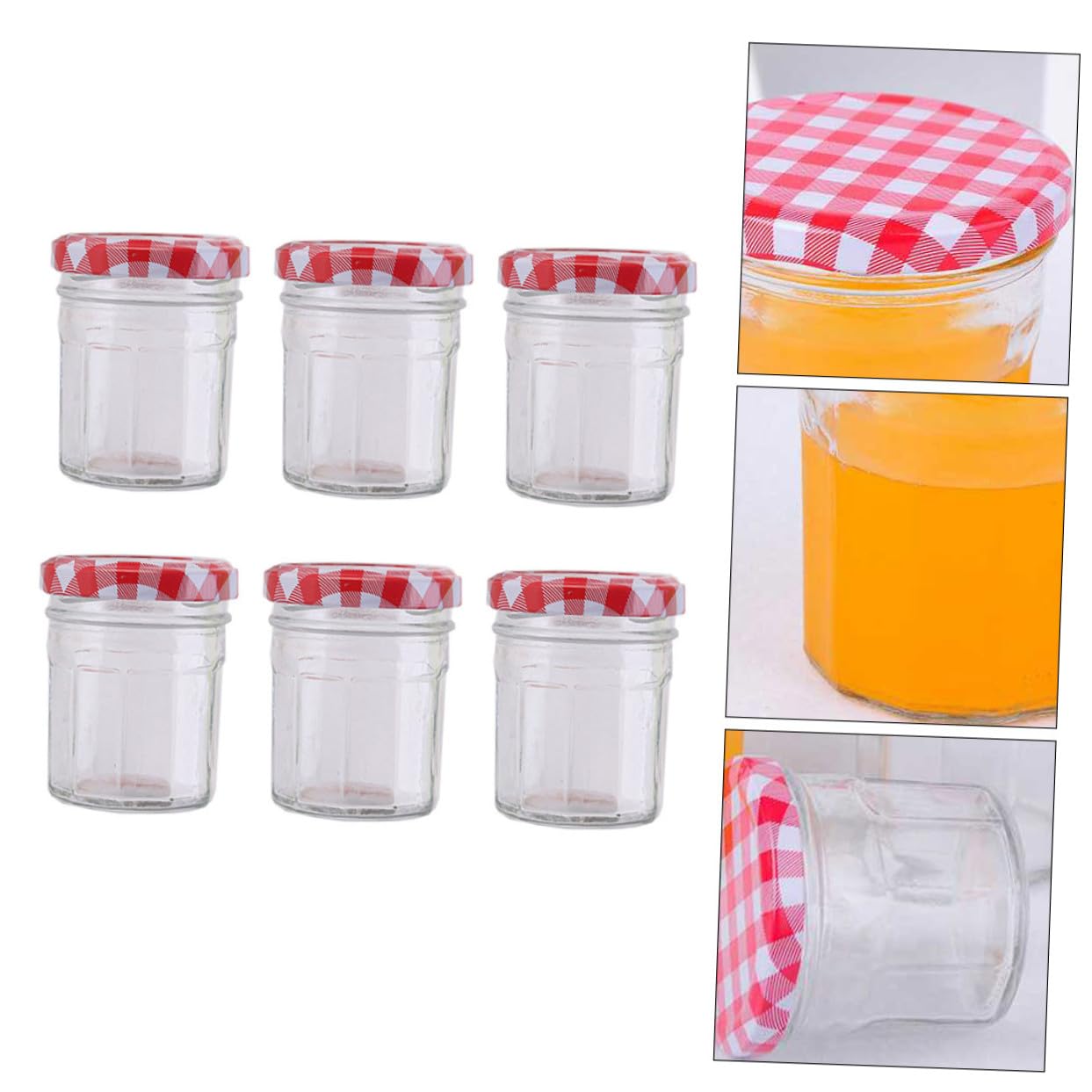 6 Stück Glas Vorratsbehälter mit Luftdichtem Verschluss Transparente Honig und Küchenaufbewahrungsgläser Staubgeschützte Frischhaltedosen für Haushalt und Marmeladenlagerung