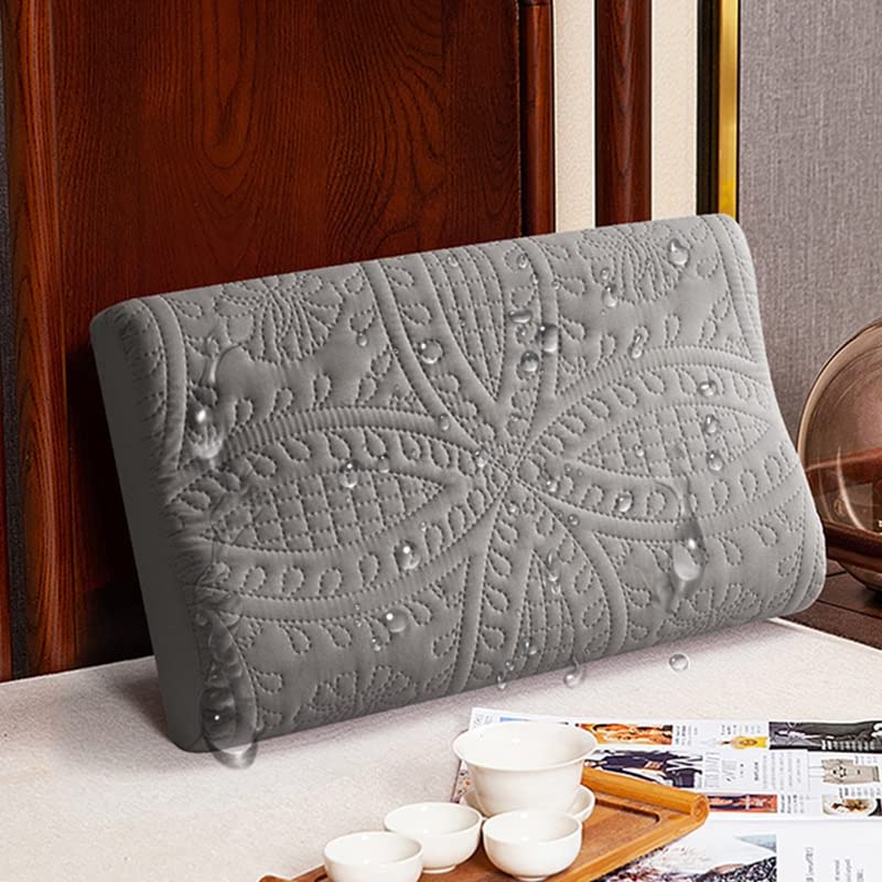 Funda de Almohada de algodón, Funda de Almohada ortopédica de látex para Cama de Espuma viscoelástica, Funda de Almohada para Dormir de 50x30cm/60x40cm, Funda de Almohada Protectora