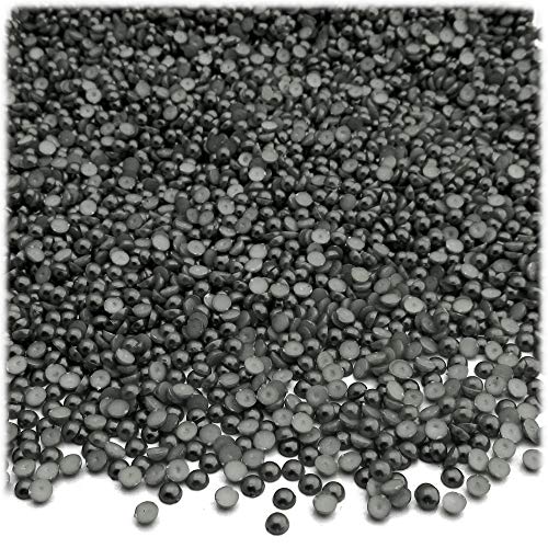1,000pc Pearl Finish Half Dome Beads, Round, 3mm, Charcoal Gray