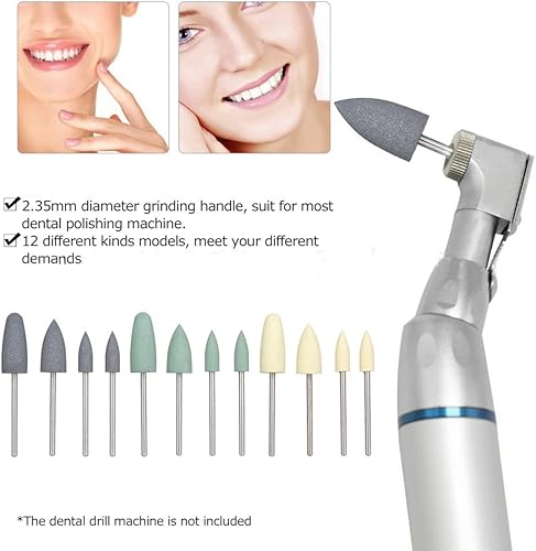 Miniatura 4 de 12 PC pulidores de silicona base de resina oculta dentadura kits de pulido 0.093 in brocas (HP0412)