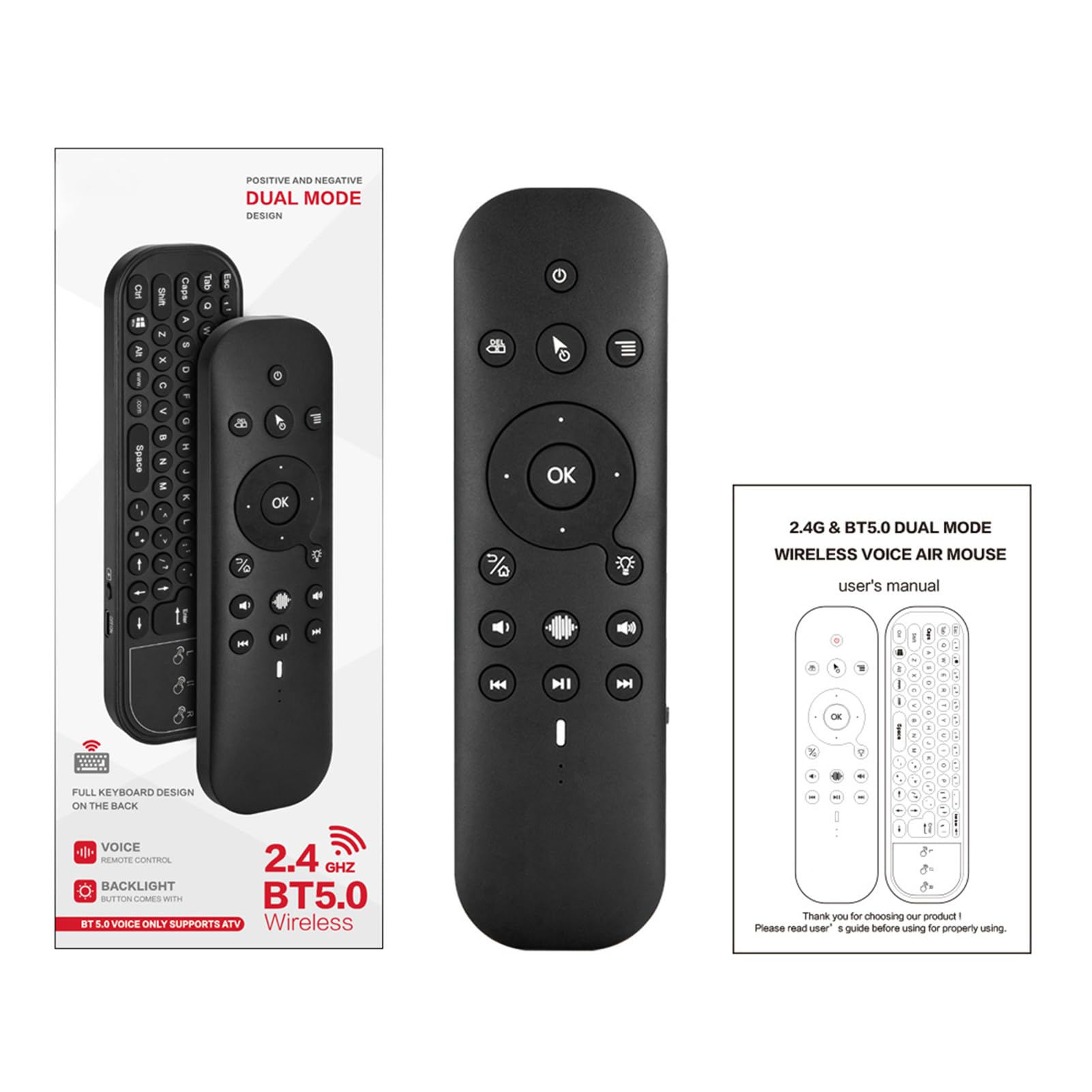 Telecomando per mouse ad aria lvifloae G60S PRO, 2.4G e Bluetooth 5.0