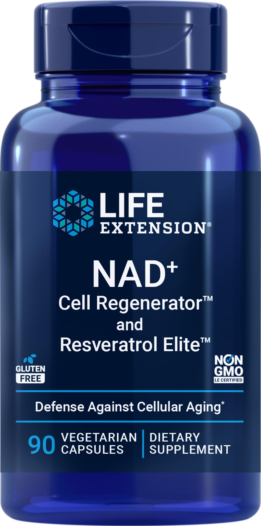 Life Extension NAD+ Cell Regenerator and Resveratrol Elite, 90 Veg Caps