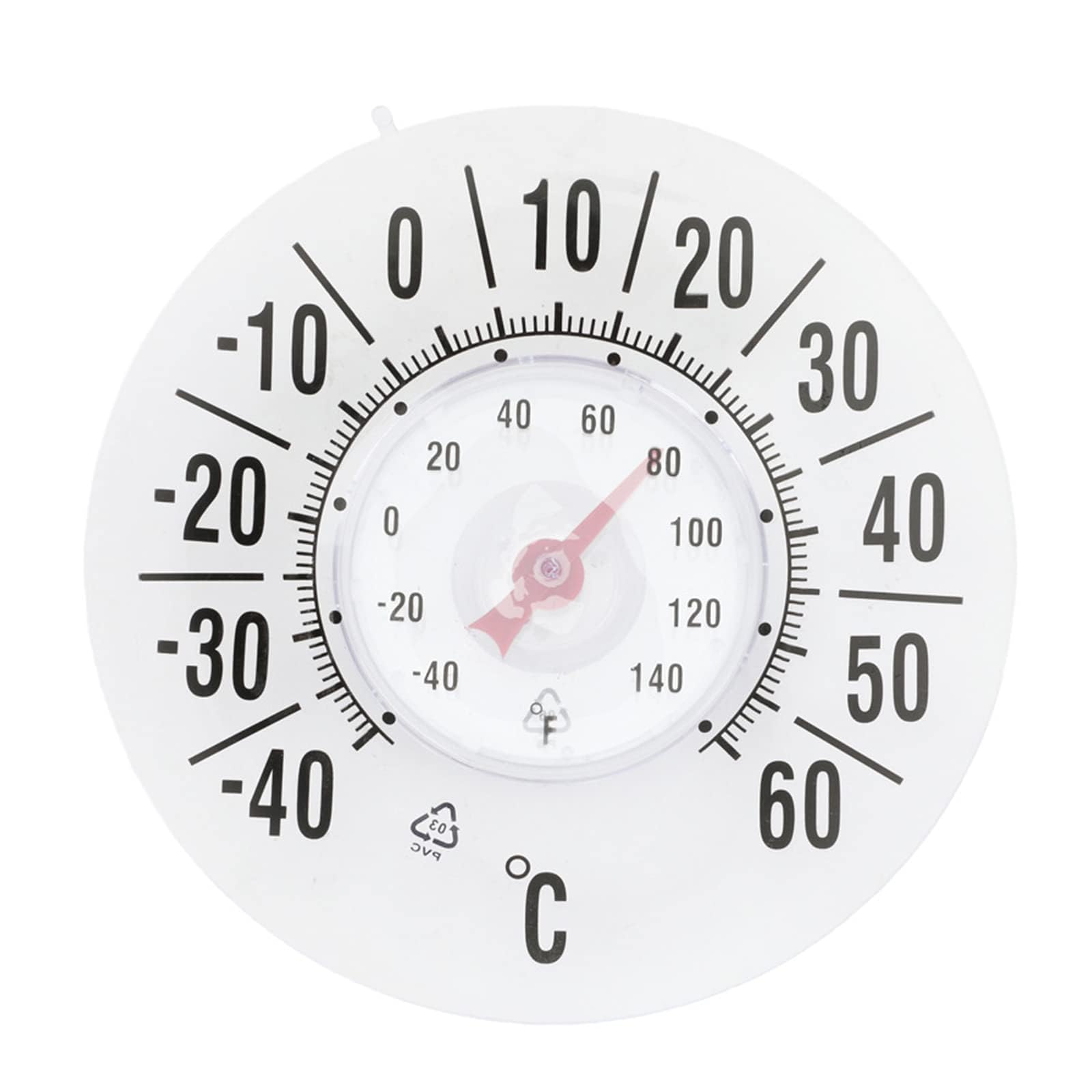 High Accuracy Window Thermometer Temperature Indoor/Outdoor Waterproof Dial Round Temp Monitor Suction Type for Home Outdoor Window Thermometer Suction Window Thermometer for Outside Temperature