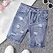 5-6 Years Boys Y2K Streetwear Ripped Jean Shorts Straight Leg Casual Loose Clothes Jorts Trendy Fashion Athletic Shorty with Pockets Sky Blue