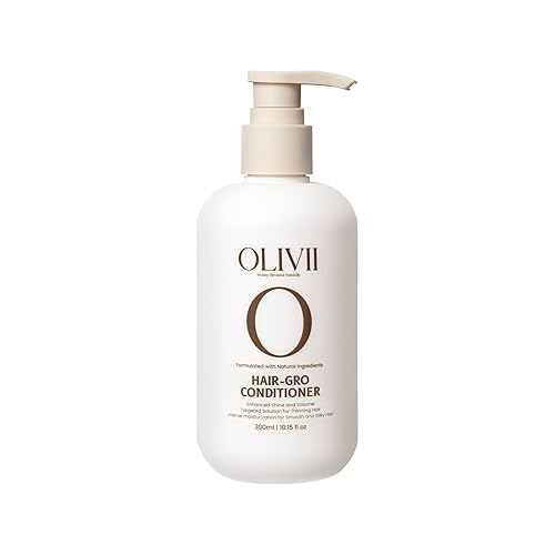 Olivii Hair-Gro Acondicionador para cabello más grueso y completo, crecimiento del cabello con cúrcuma, trébol rojo, biotina y cafeína, reduce la