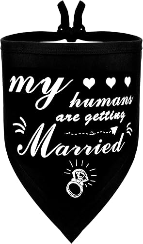GOUWANGWANG Regalo de compromiso pañuelo para perro My Humans are Getting Married bandana para perro de boda bufanda para mascotas para perros