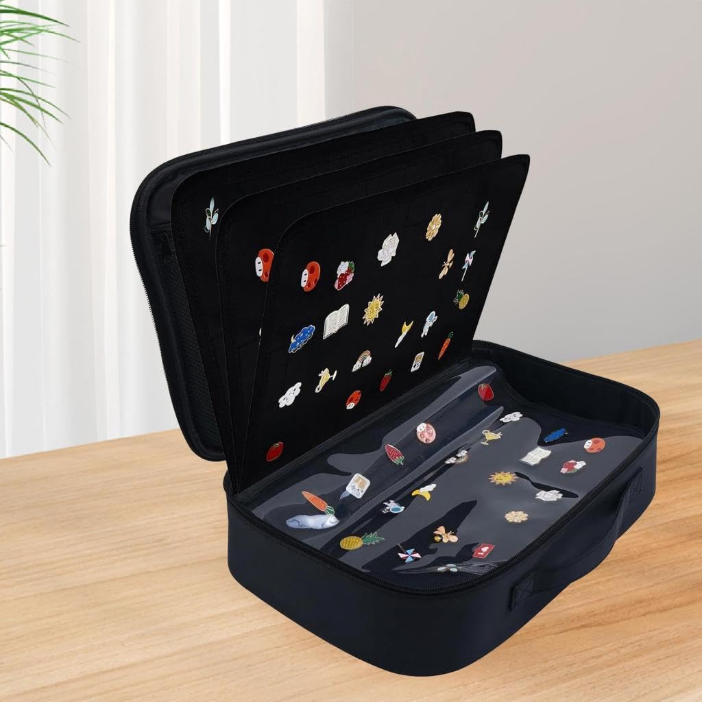 Pochette de Présentation pour Pins émaillés, Classeur à Pins (12 Pages), Présentoir pour Boucles d'oreilles