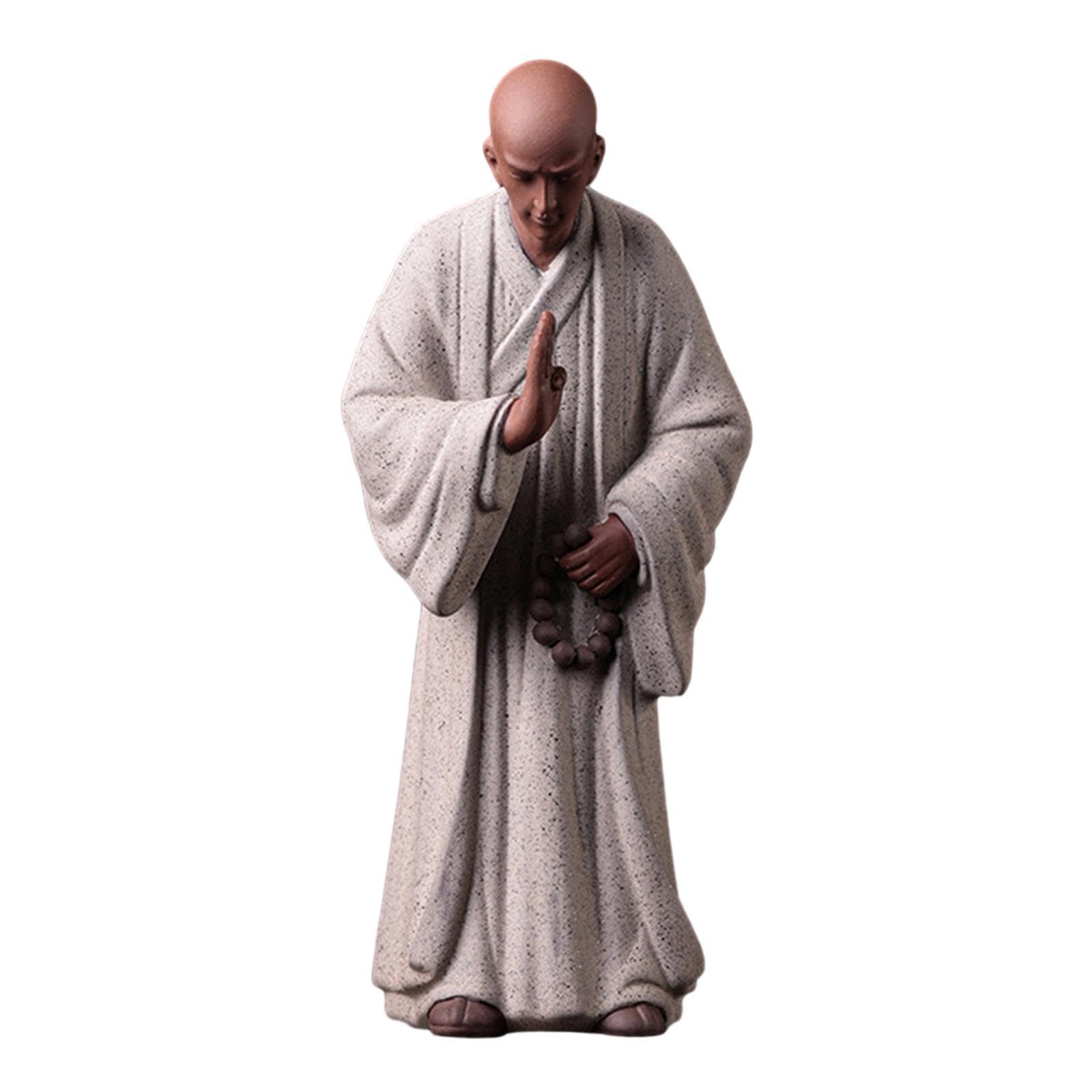 PIXZCSA Carved Ceramic Buddha Sculpture Collection Monk Figurines For Club Display Monk Statue Ornament With Look Suitable For Decoration In Home And Office, Style D