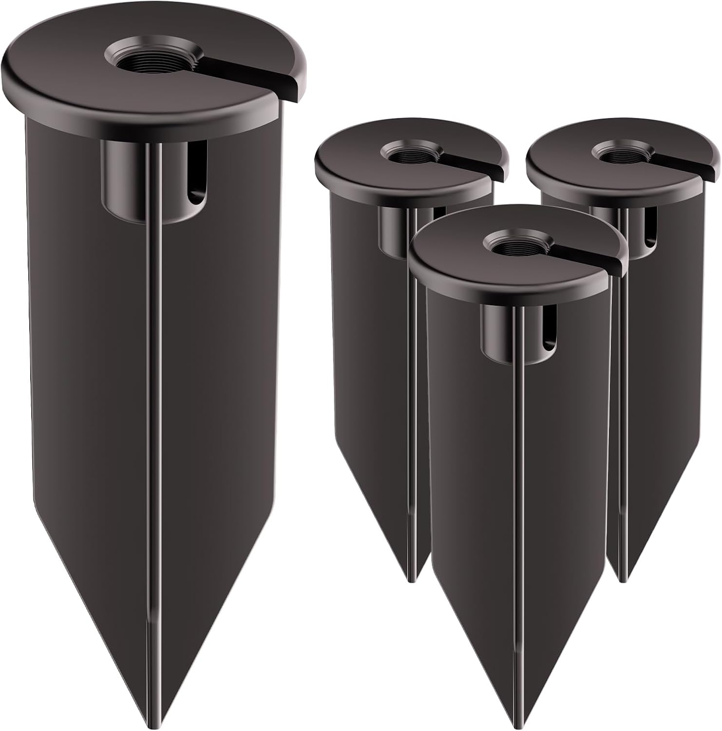 Landscape Light Stakes Replacement 1/2 NPT Female Thread Spikes for Kitchler Stake 8" In-Ground Landscape Lighting Parts with Side Wire Way for Easy Installation, Diameter 3" Large Head 4-Count