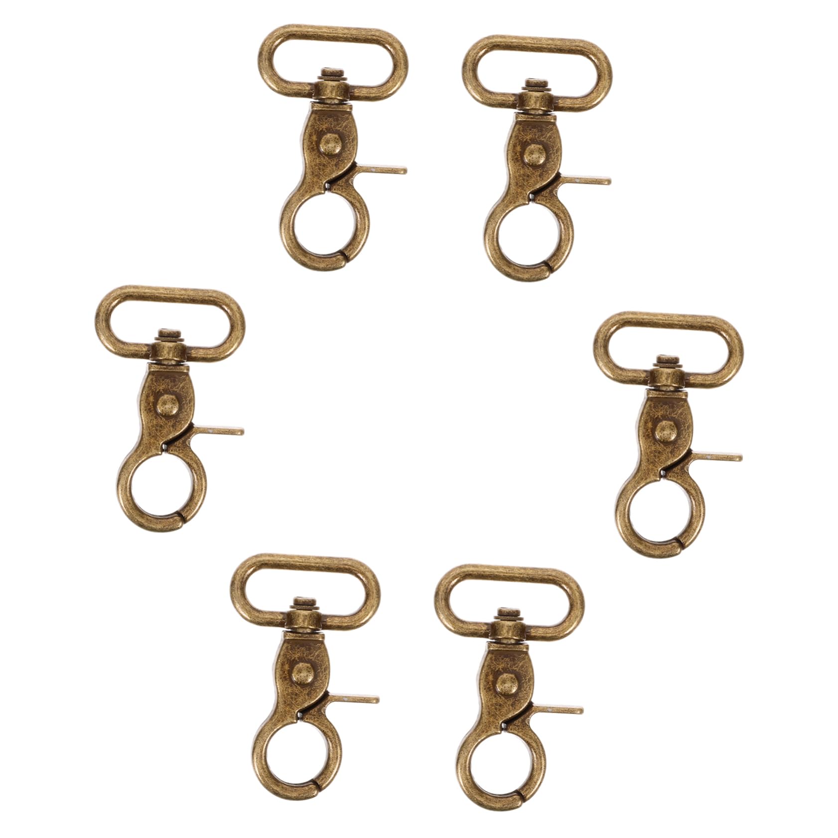 KALLORY 6pcs Zinc Alloy Swivel Trigger Snap Hooks Heavy Duty Clasp Hooks for Bag Making DIY Fasteners Metal Crab Clasps Fabric Fasteners