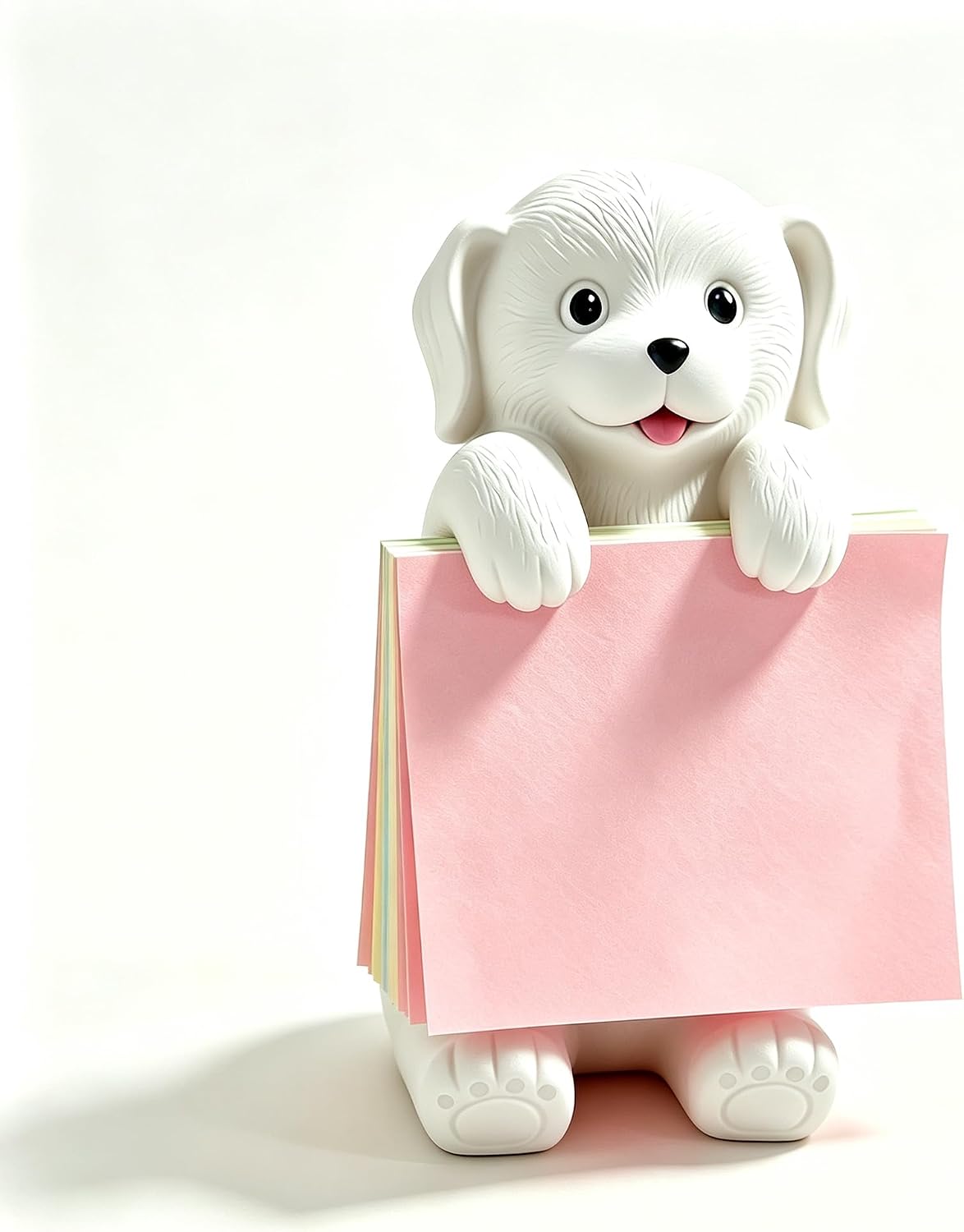 Dog Sticky Note Holder Cute&Super Sticky Notes 3x3，100 Sheets，Pop Up Sticky Note Dispenser，Post It Note Holder，Animal Sticky Note Holder for Desk Cute，Resin Cute Handmade Desk Holder