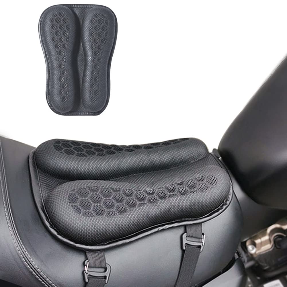Cojín de Asiento PhyiFlbey, Cojín Universal Plegable de Asiento de Gel para Motocicleta，Estructura de panal transpirable de amortiguación 3D del cojín de gel de la motocicleta