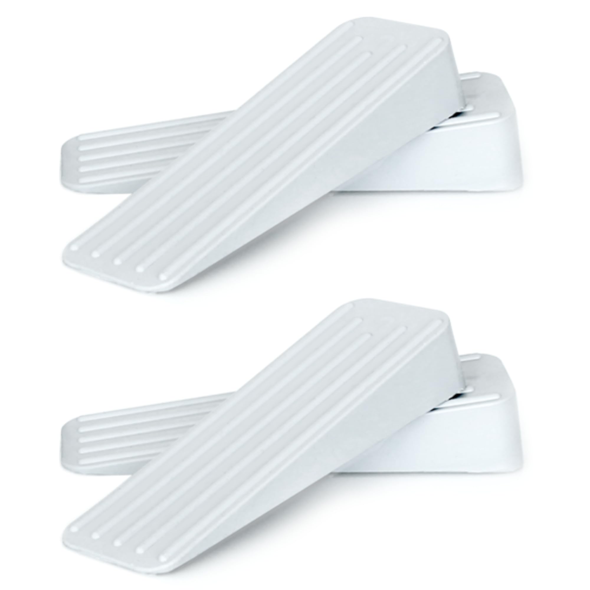 Mario10 Pack-4 (White) Door Wedge Rubber Stoppers Indoor Outdoor Anti-Skid - 4-Pack (White)