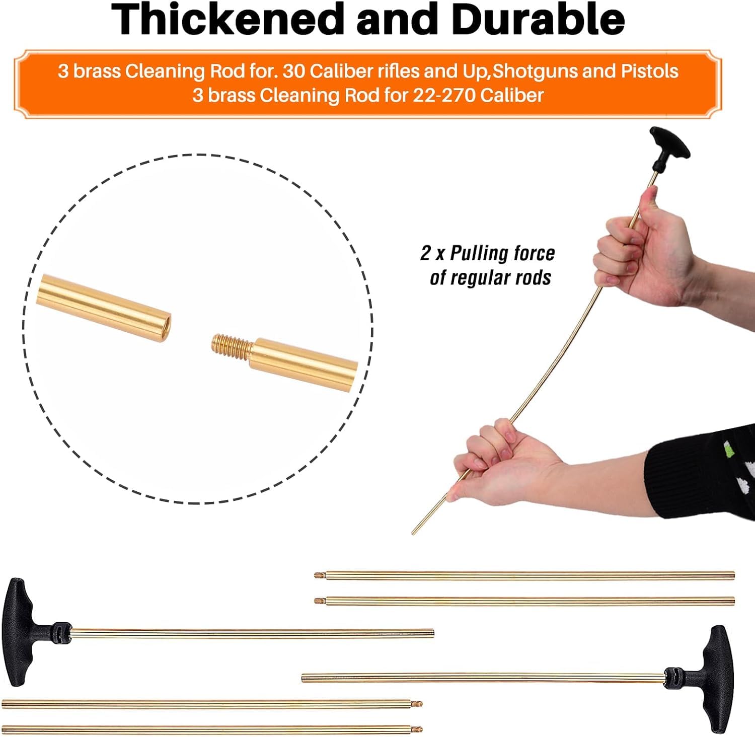 BOOSTEADY Pro Kit Pulitura Armi Universale, per Armi da Fuoco per Tutte le Armi con Spazzole in Ottone di Alta Qualità, Mop, Punte, Aste Rinforzate