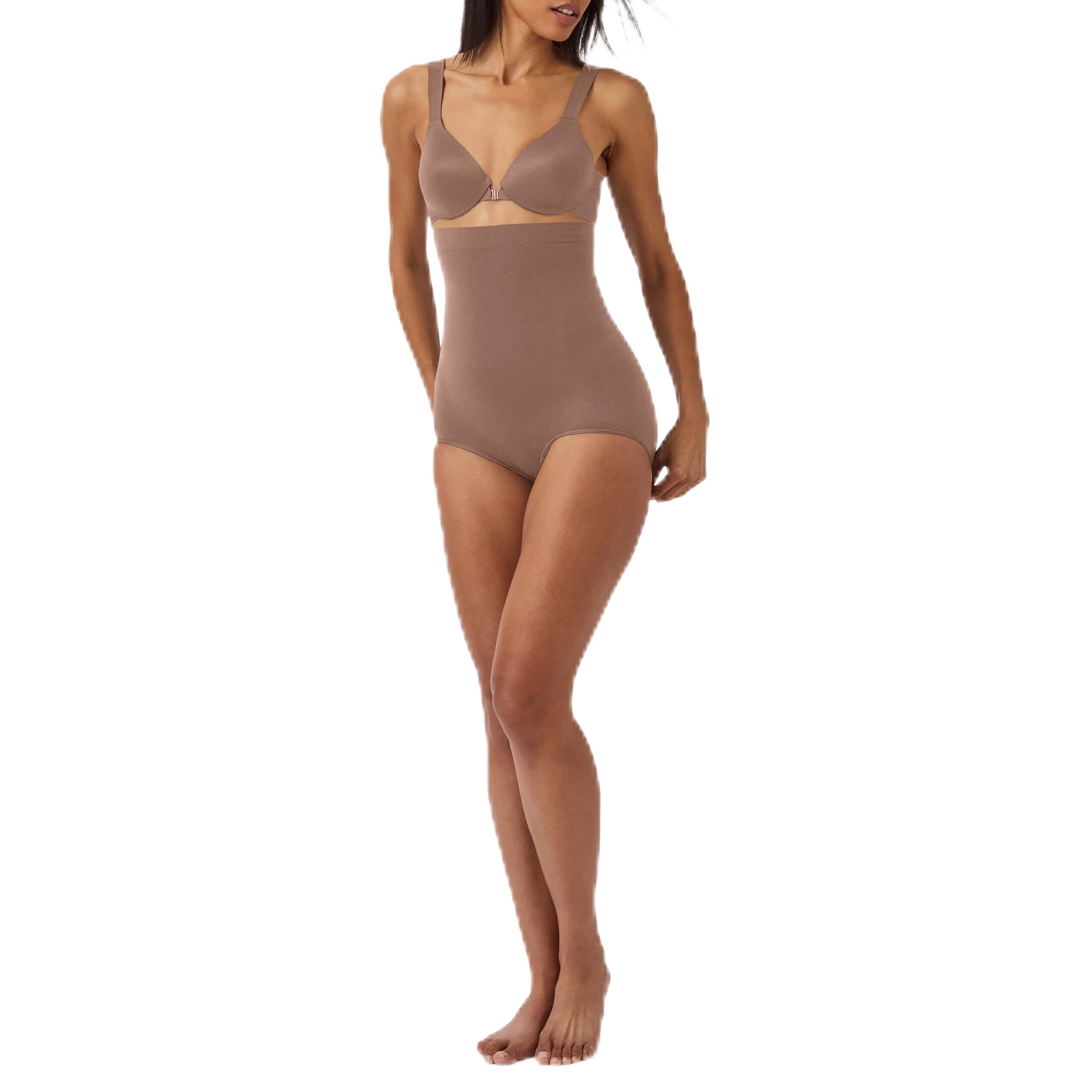 SPANXsculpt Seamless Power High-Waisted Brief - Lightweight All-Day Comfort - Core Control Shapewear - High-Waisted Underwear - Cafe Au Lait - Large