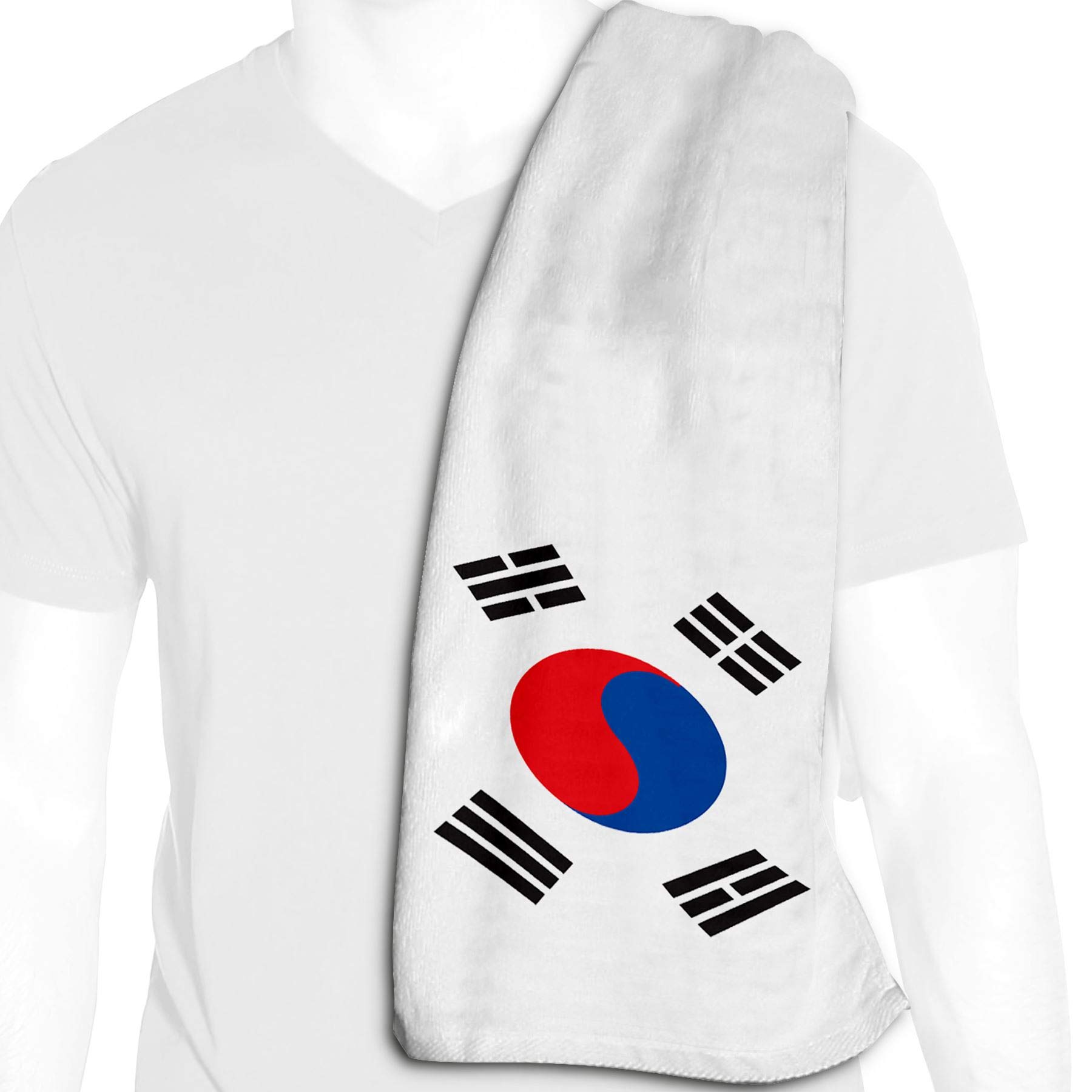 ExpressItBest Microfiber Cooling Towel - 12in x 36in - Flag of South Korea (Korean) - South Korea Flag