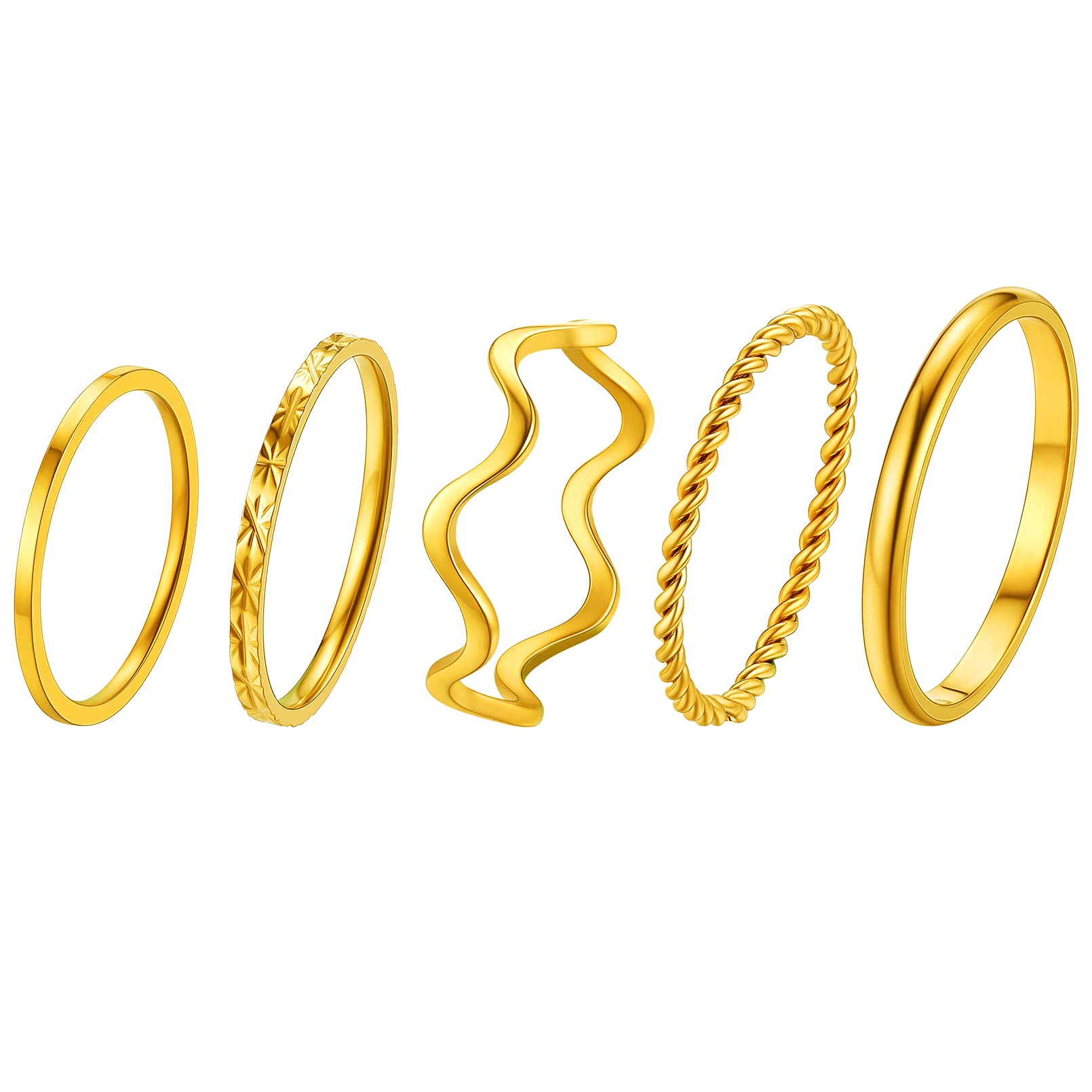 FaithHeartSet Anillos Minimalistas Acero Inoxidable 316L para Mujeres Anillo Fino de Compromiso para Parejas Joyería Moderna para Día Valentín